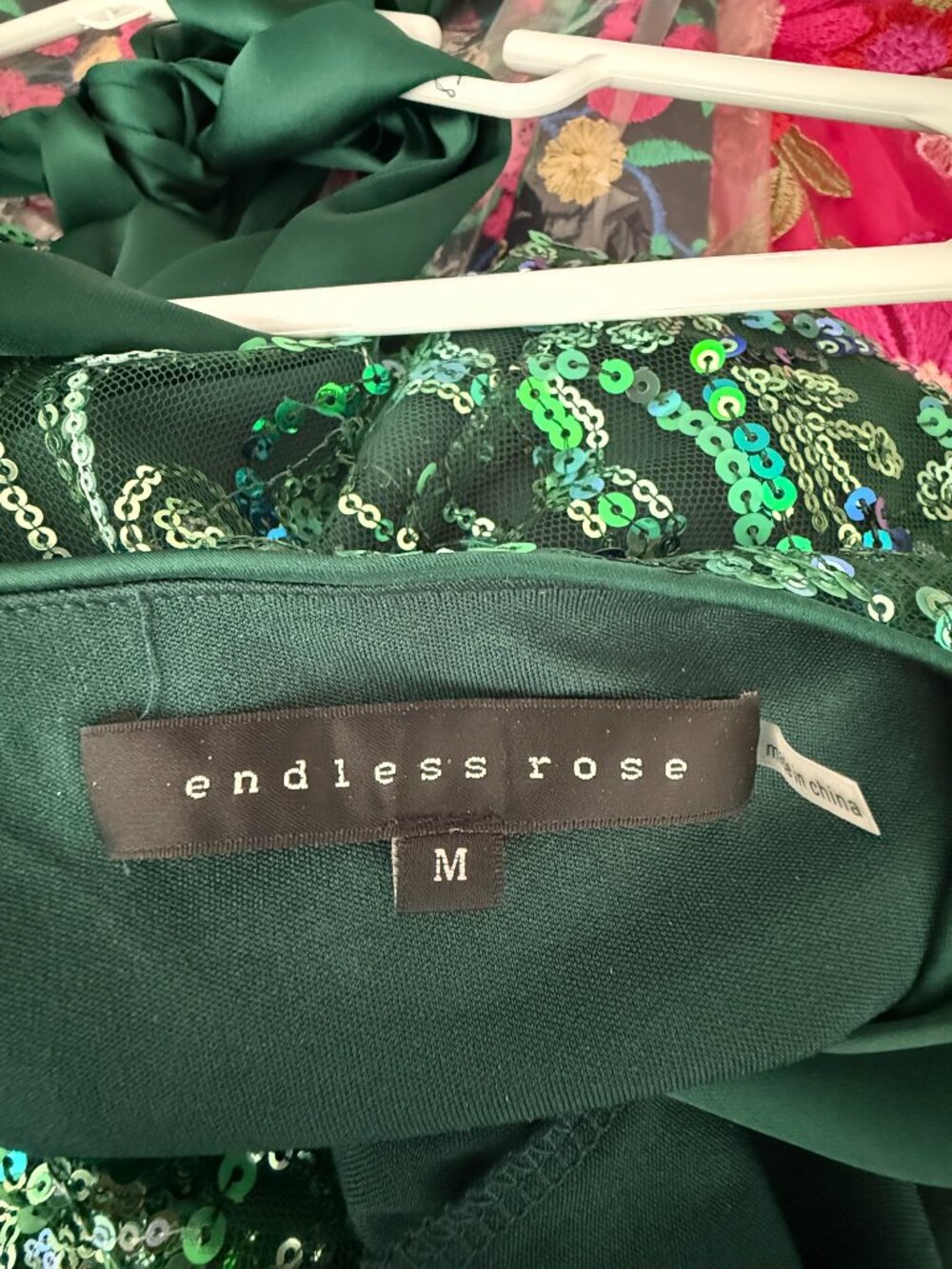 Endless Rose green sequin dress with satin straps